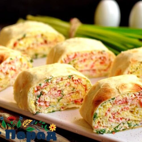 Лаваш з крабовими паличками