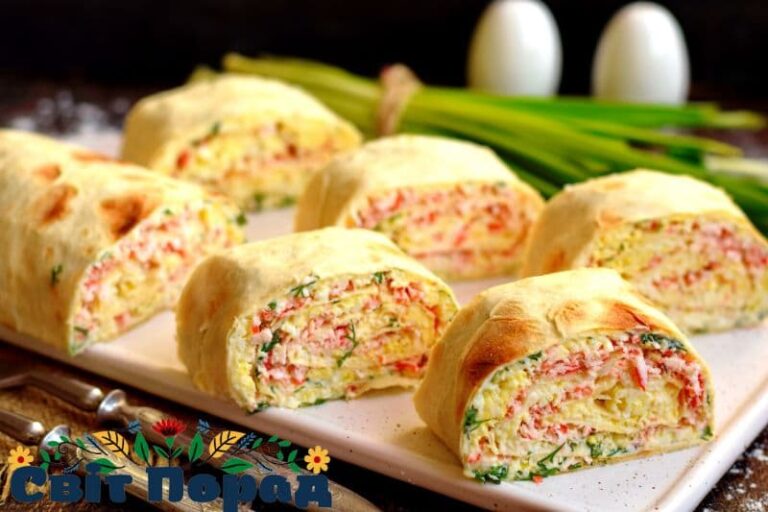 Лаваш з крабовими паличками